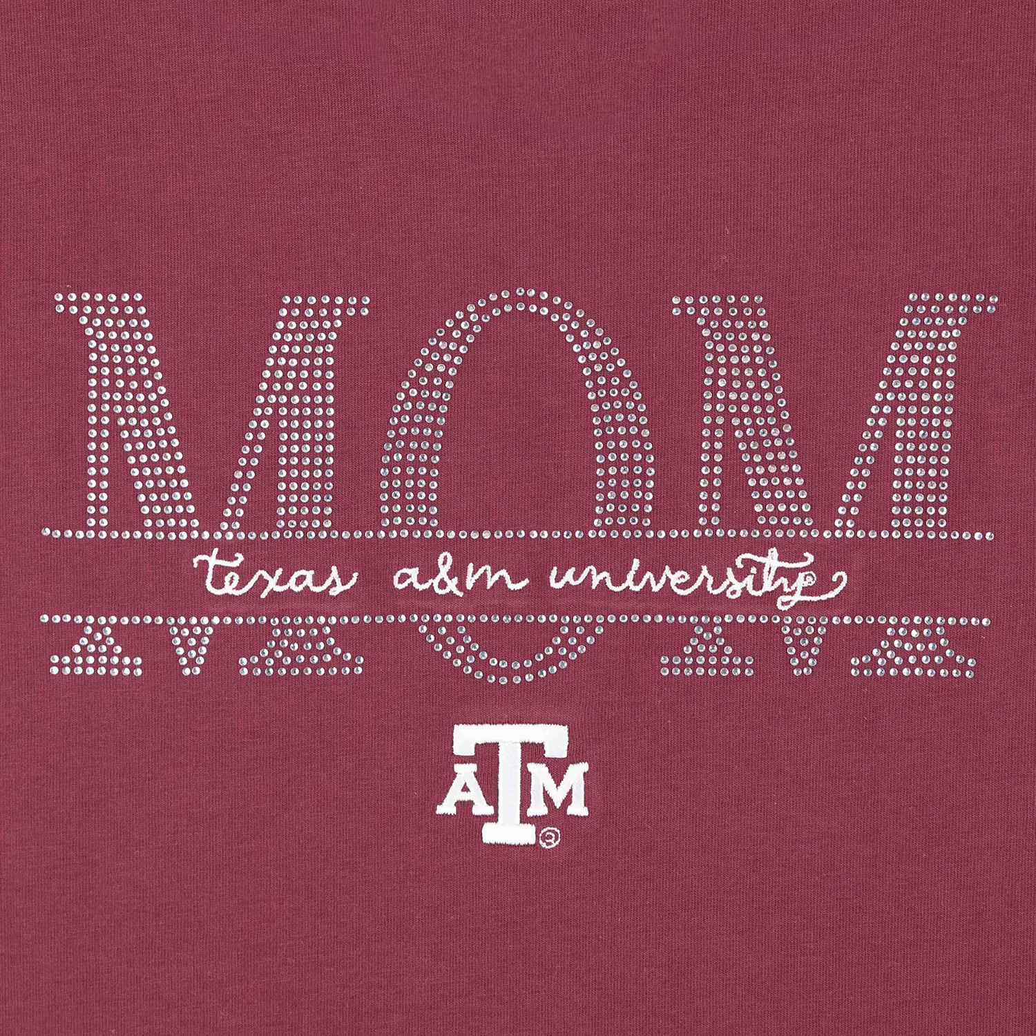 Texas A&M Collegiate Outfitters Mom Rhinestone Tee - Maroon