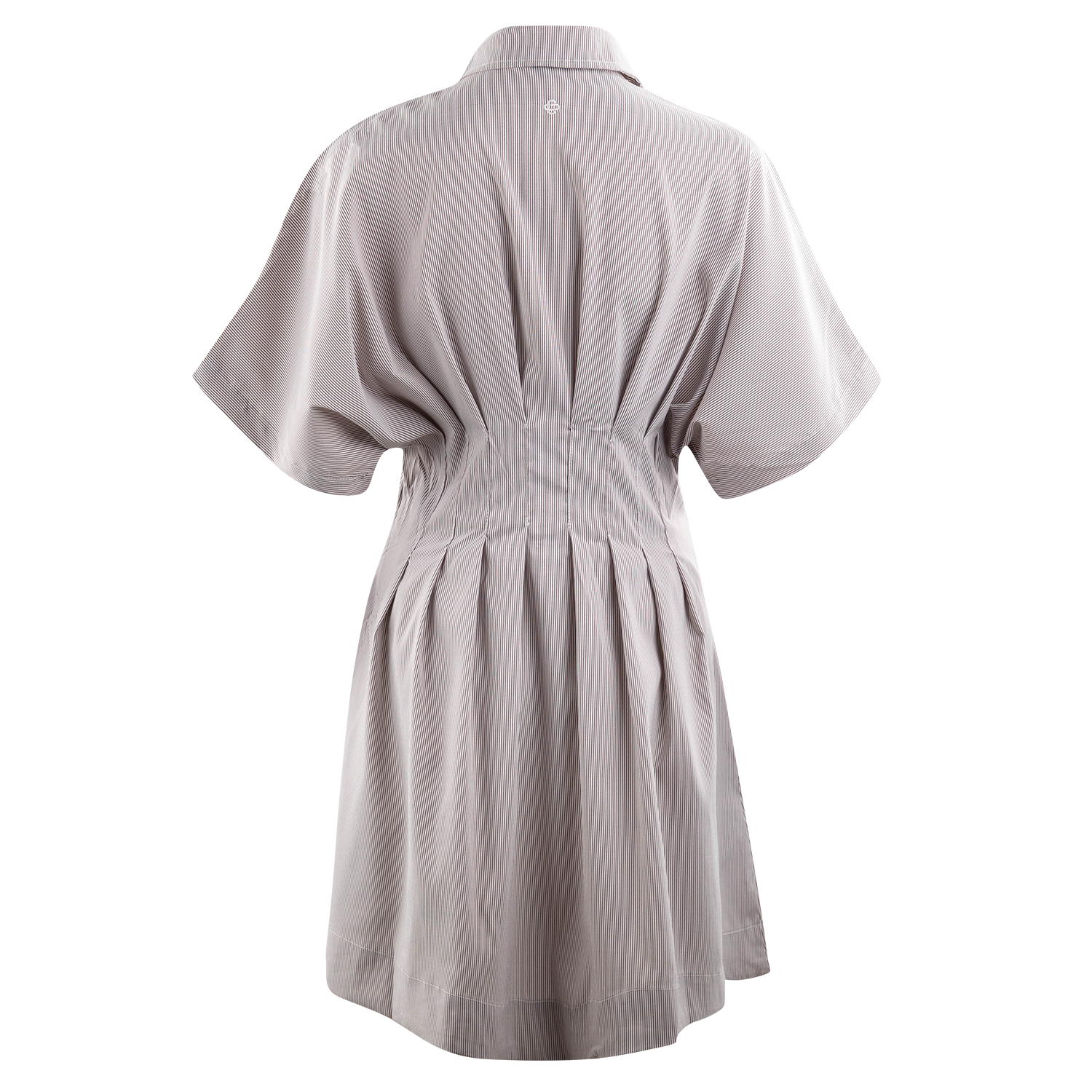 Collegiate Outfitters Cinched Striped Shirtdress - Maroon