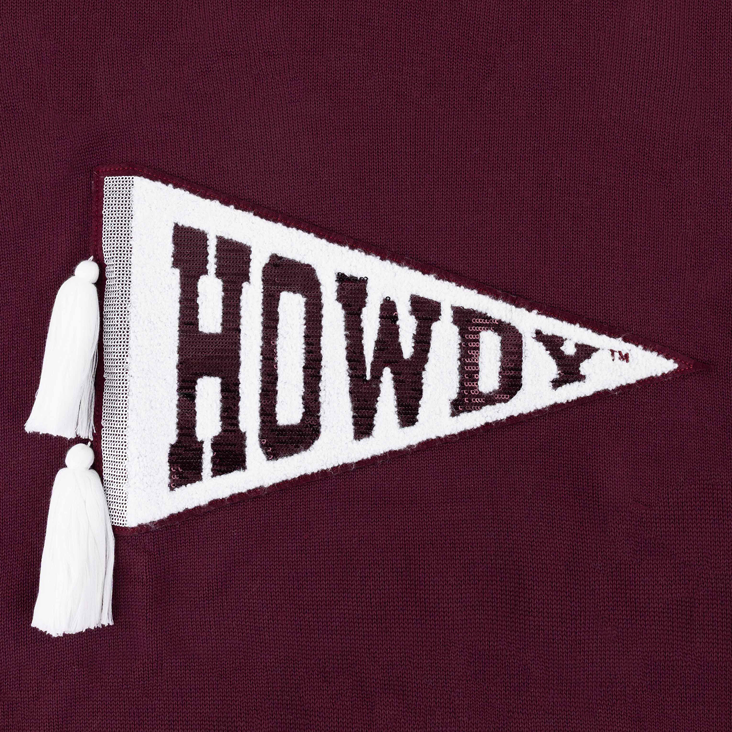 Collegiate Outfitters Oversized Howdy Pennant Sweater Vest - Maroon