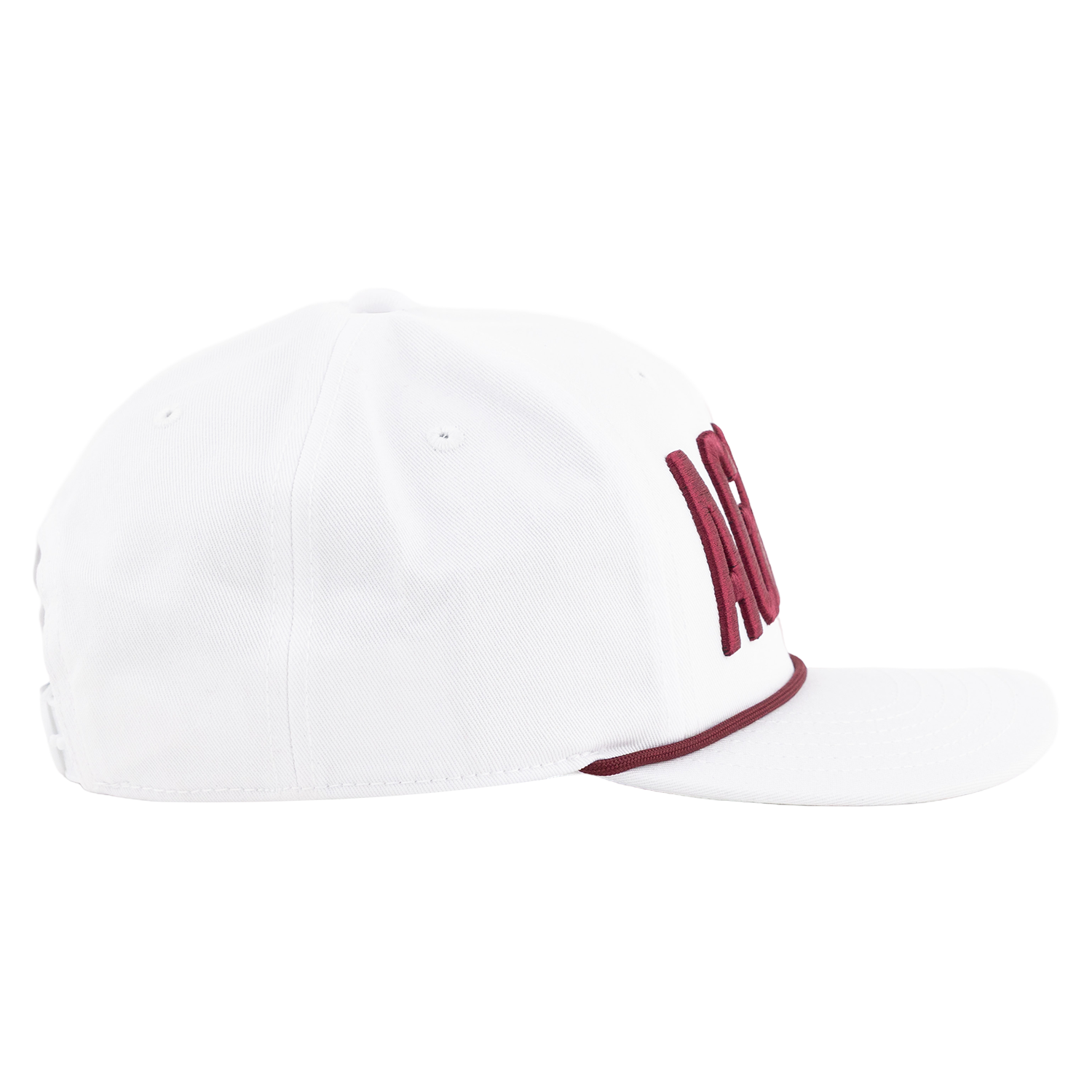 Aggies Collegiate Outfitters Adjustable Rope Cap - White