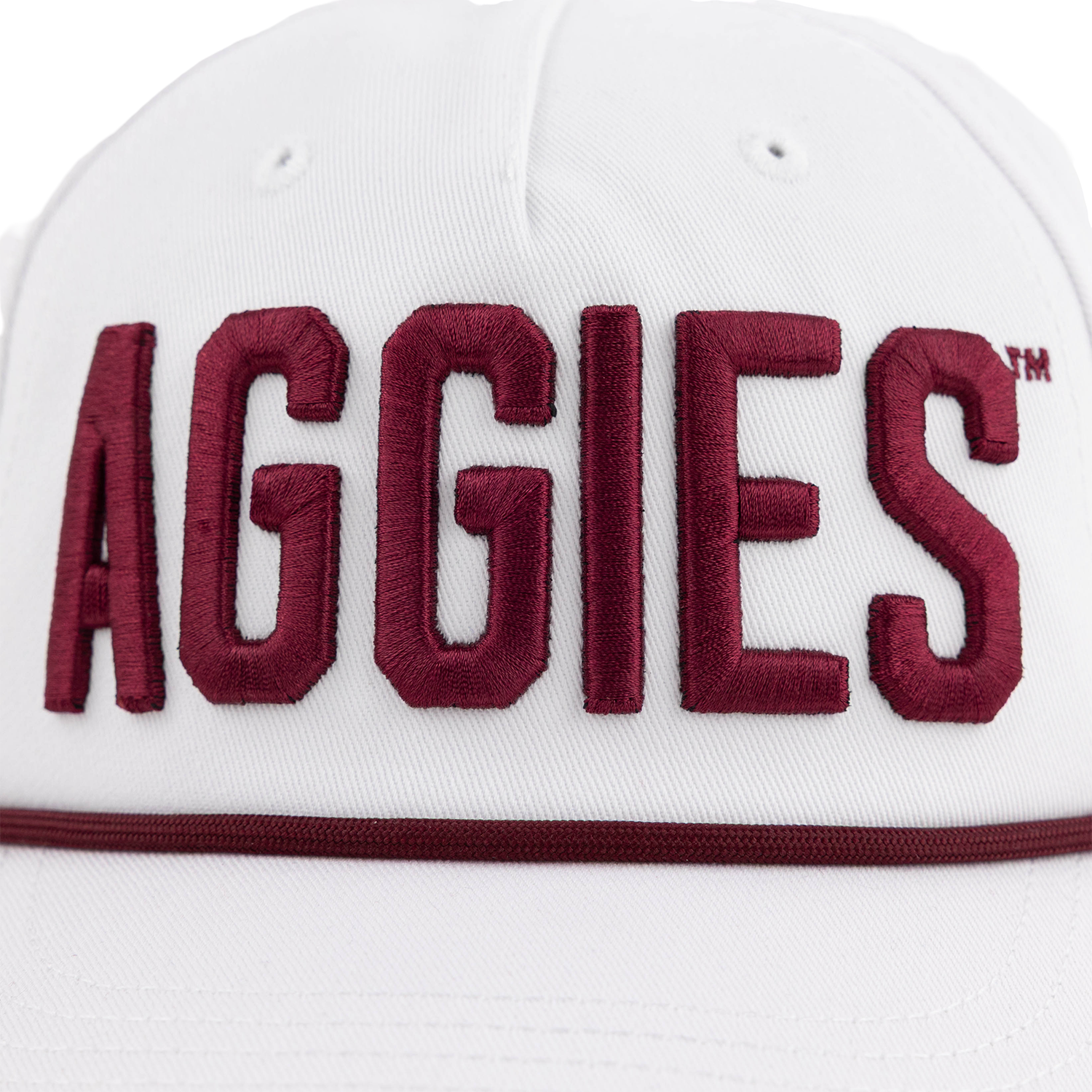 Aggies Collegiate Outfitters Youth Rope Cap - White