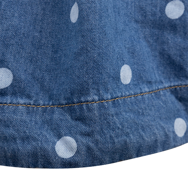 Veveret V Neck Sleevess Polka Dot Romper - Denim