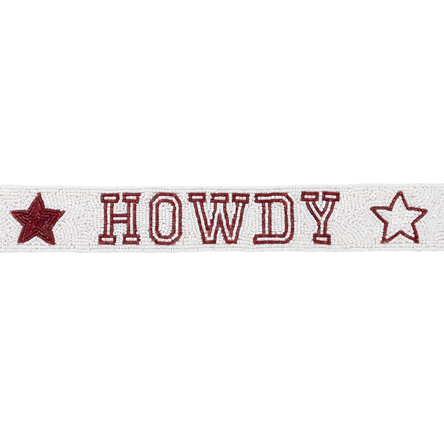Howdy Star Fan Glam Beaded Bag Strap - White