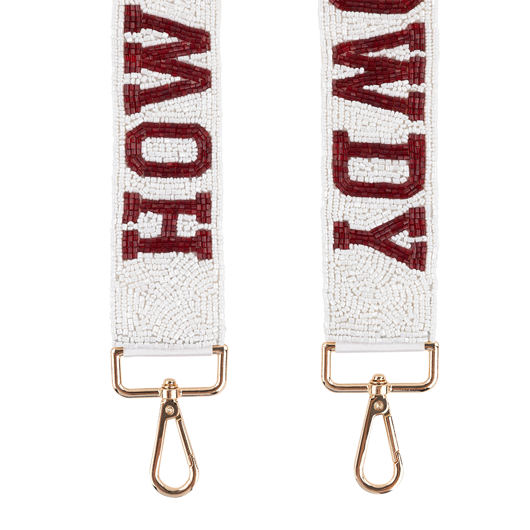 Howdy Star Fan Glam Beaded Bag Strap - White