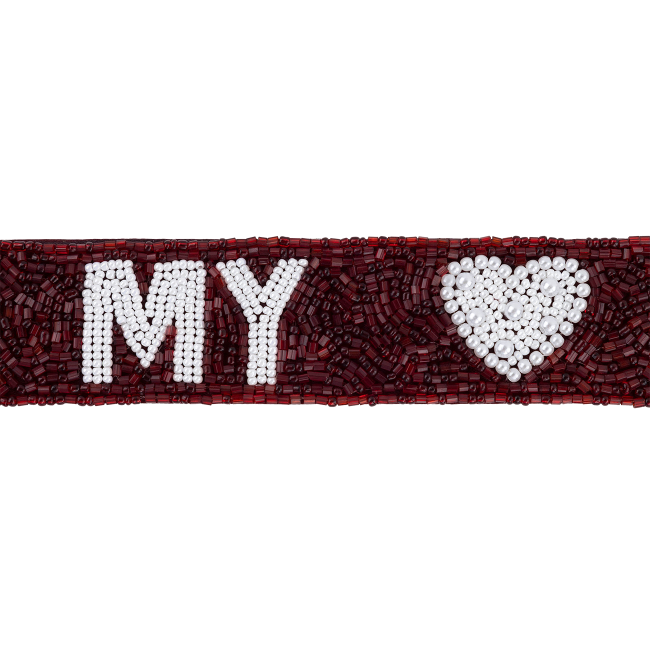 My Heart Belongs In Aggieland Fan Glam Beaded Bag Strap - Maroon