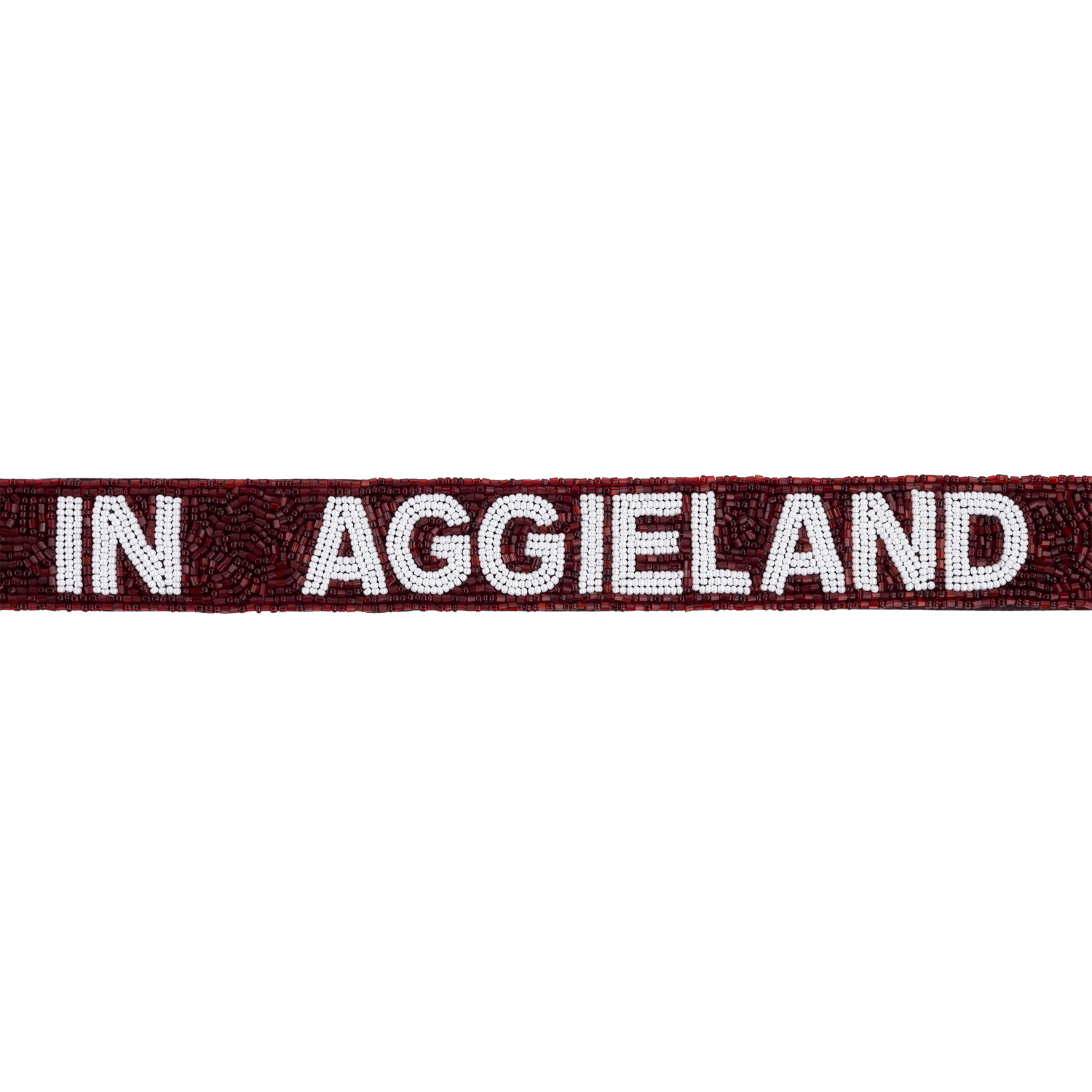 My Heart Belongs In Aggieland Fan Glam Beaded Bag Strap - Maroon