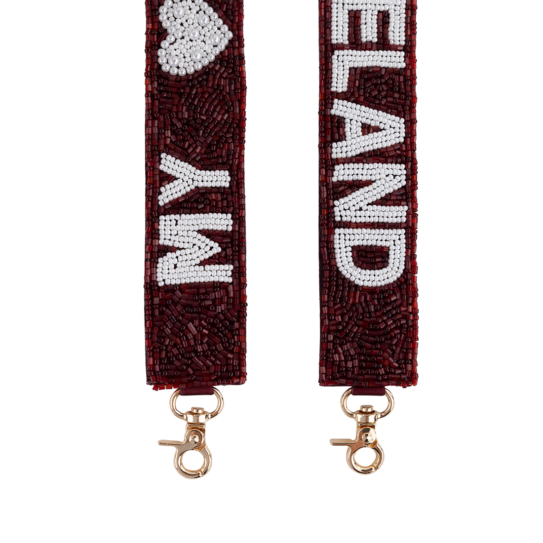 My Heart Belongs In Aggieland Fan Glam Beaded Bag Strap - Maroon