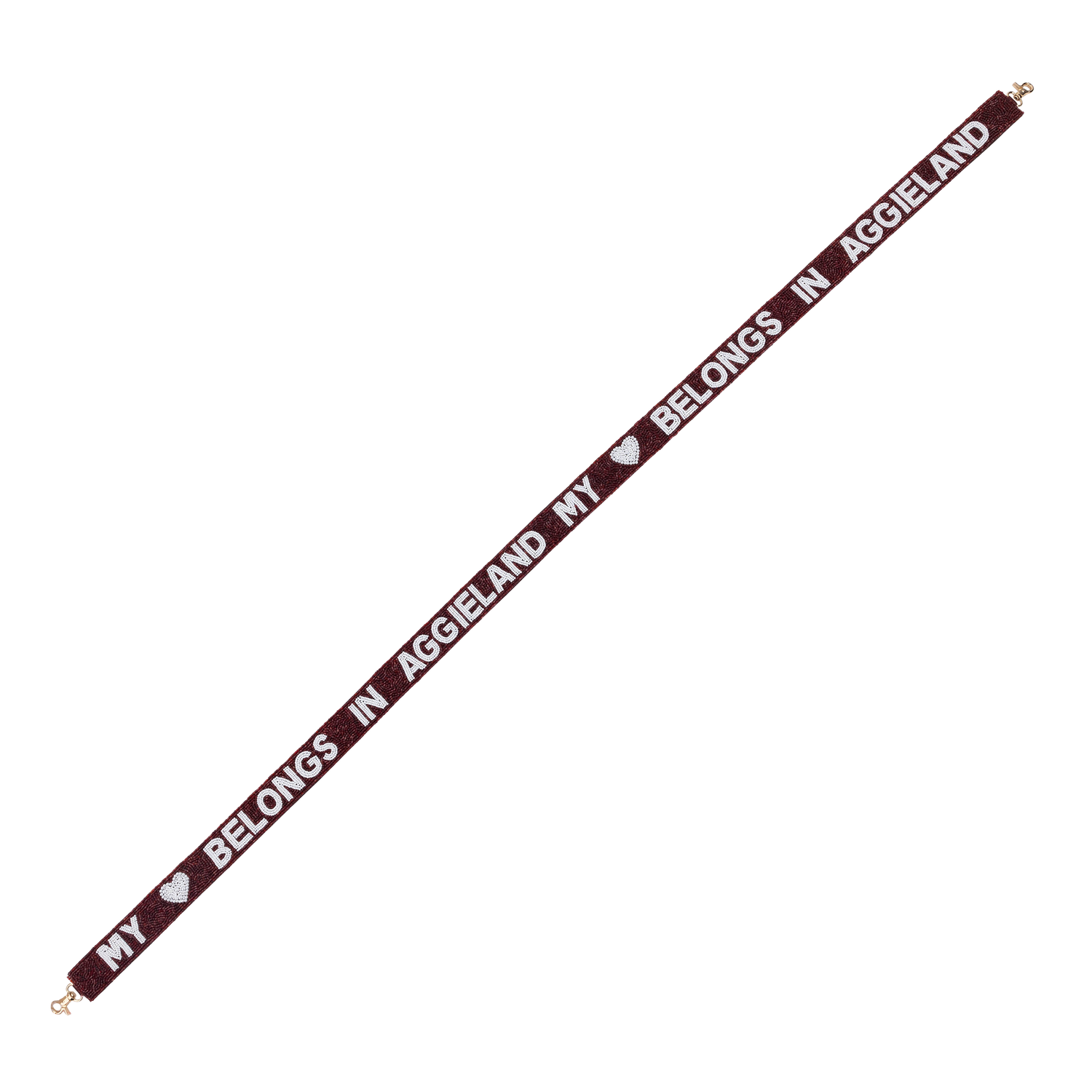 My Heart Belongs In Aggieland Fan Glam Beaded Bag Strap - Maroon