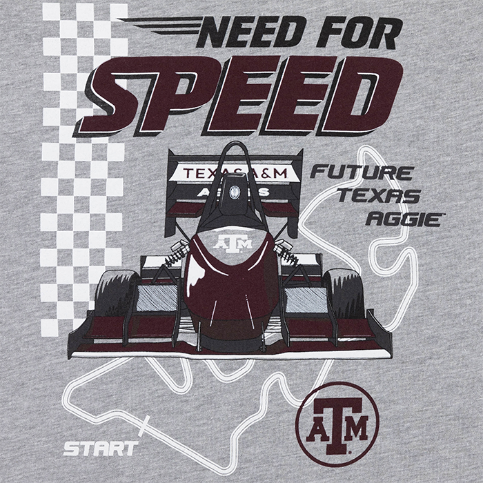 Texas A&M Need For Speed Youth T-Shirt - Gray