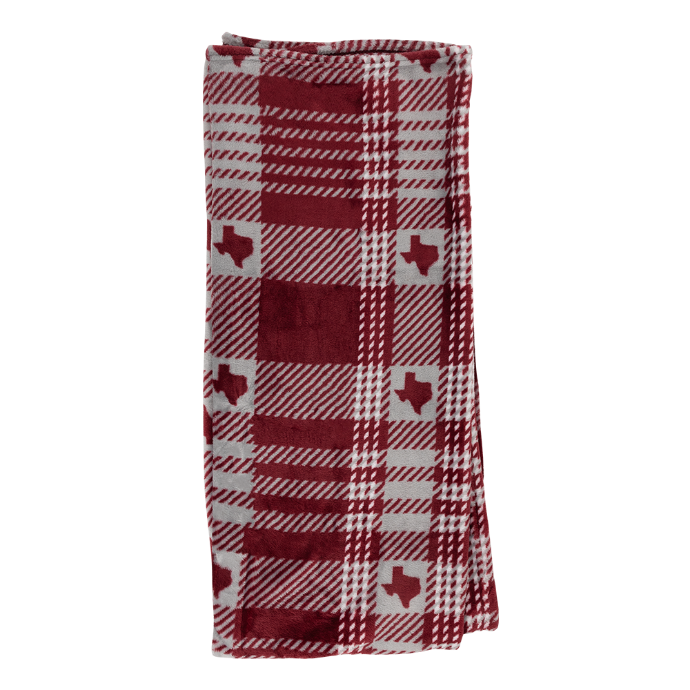 The Royal Standard Howdy Plaid Throw Blanket - Maroon