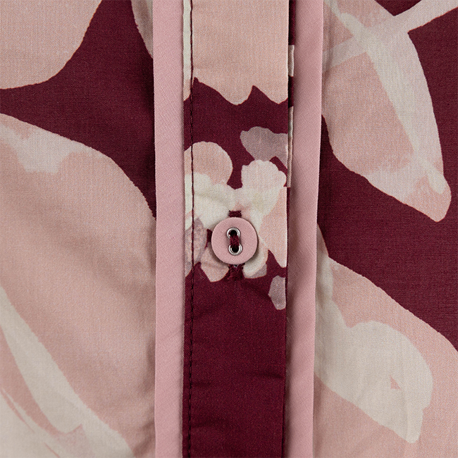 Entro Abstract Floral Button Down Blouse - Maroon