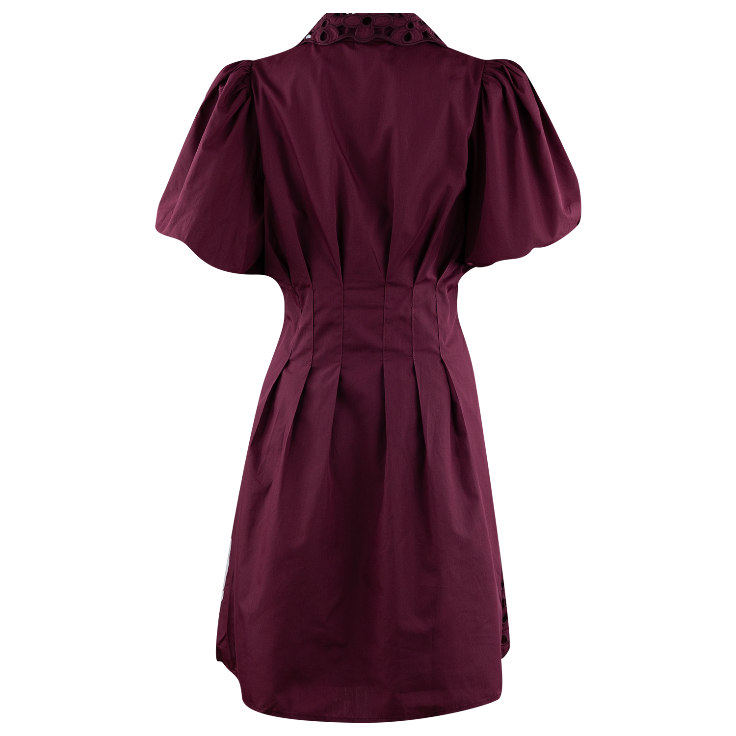 Entro Button Front Lace Dress - Maroon