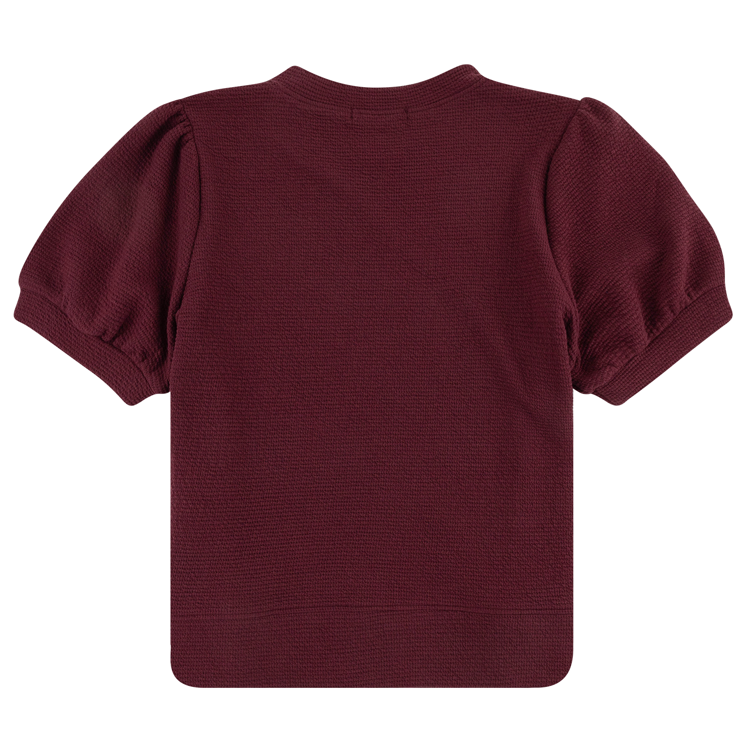 Tres Bien Puff Sleeve Knit Blouse - Maroon