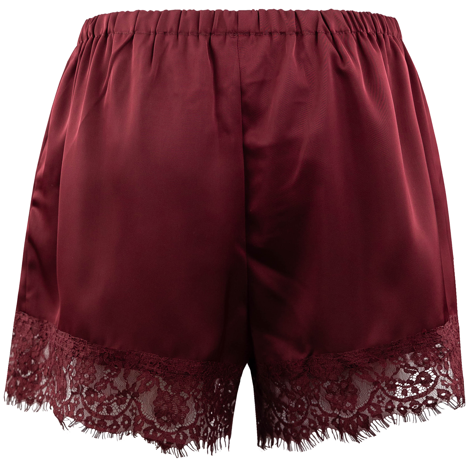 Le Lis Satin Lace Shorts - Maroon