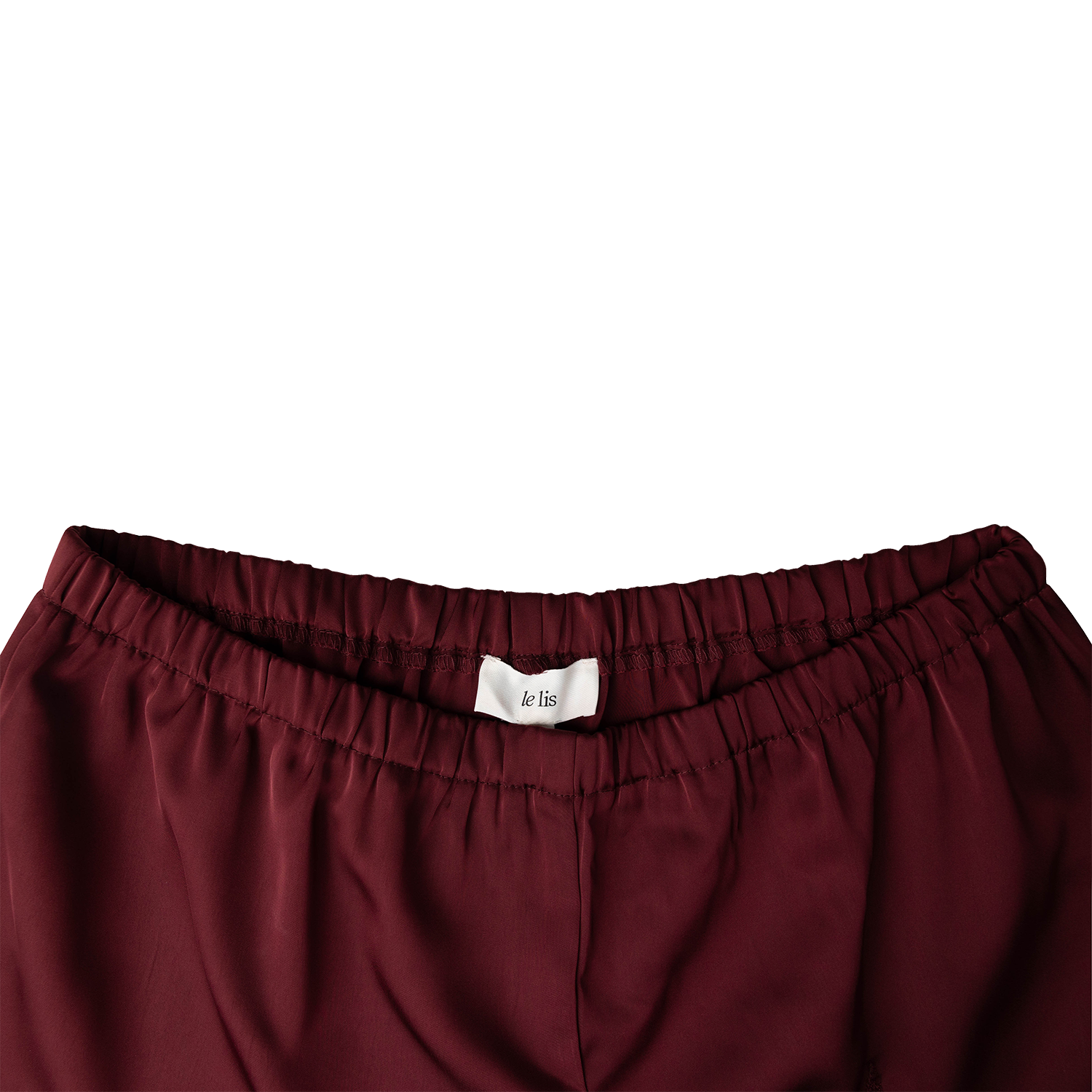 Le Lis Satin Lace Shorts - Maroon