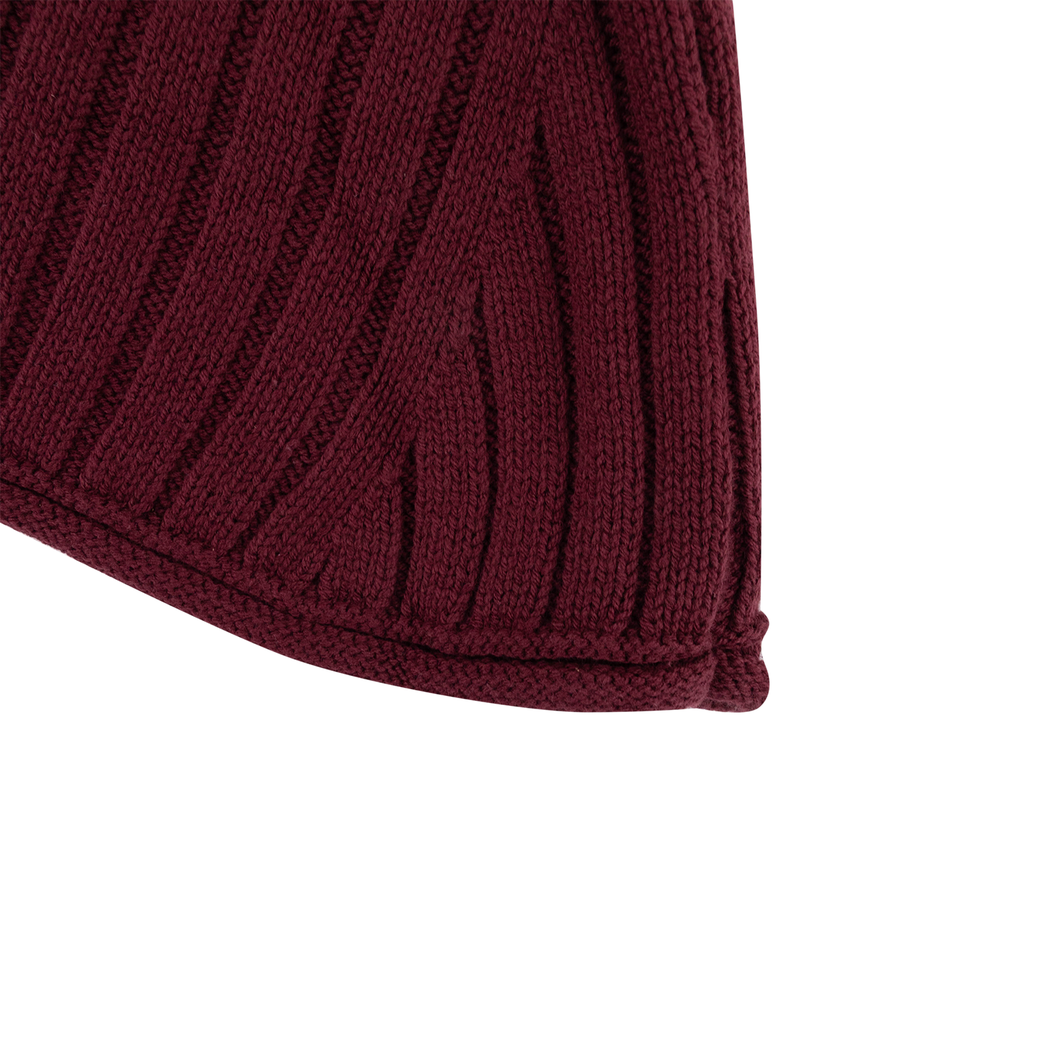 Le Lis Ribbed Knit Rolled Edge Sweater Top - Maroon