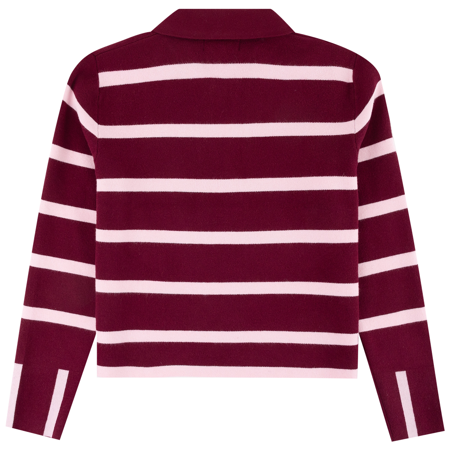 Pinch Pink Striped Polo Sweater - Maroon