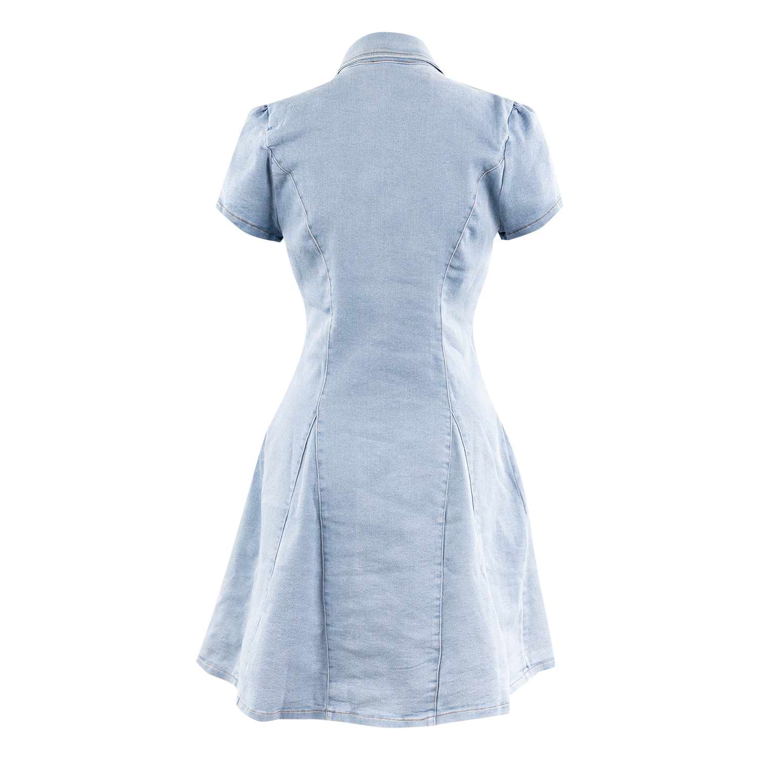 Timing Inc Collared Button Down Denim Dress