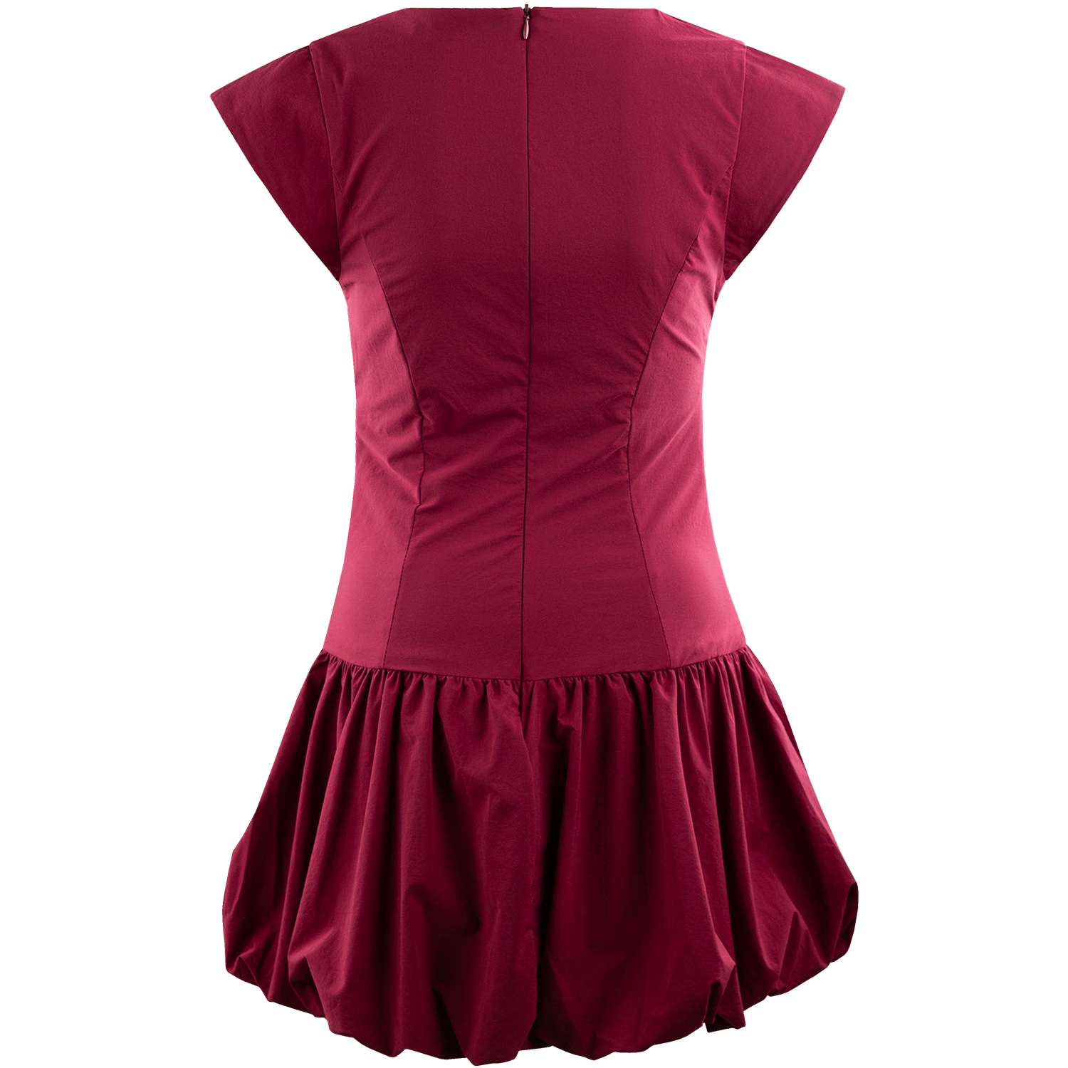 Baby Pink Drop Waist Bubble Dress - Maroon