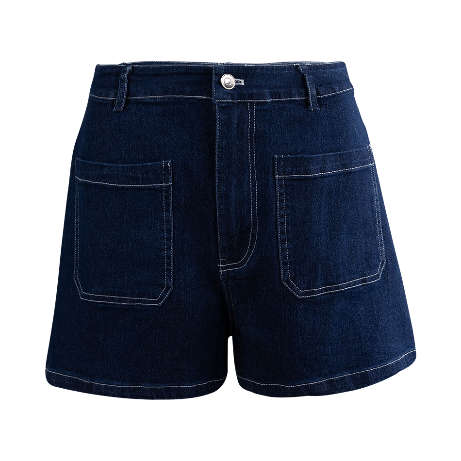 Baby Pink Vintage Wash Top And Skort Set - Denim