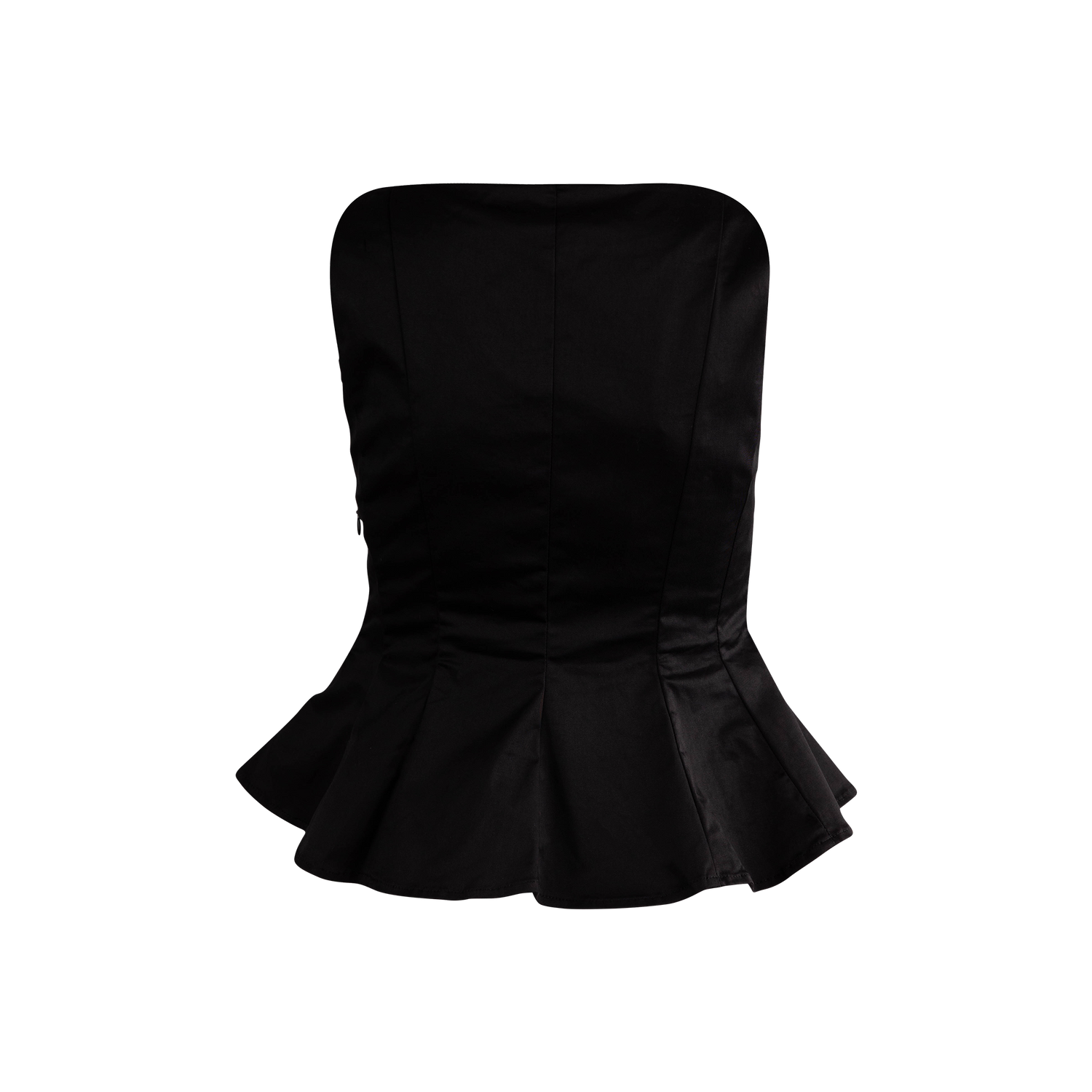 Baby Pink Boat Neckline And Flare Sleeveless Top - Black