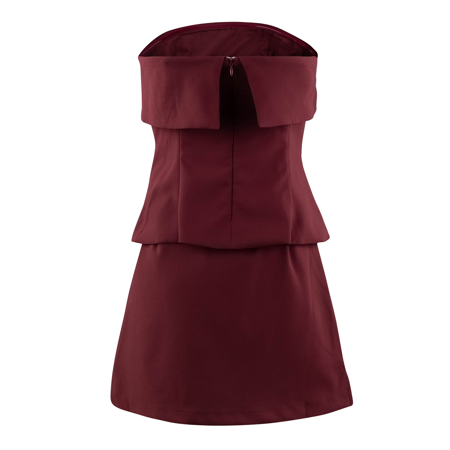 Day + Moon Strapless Top and Skirt Set - Maroon