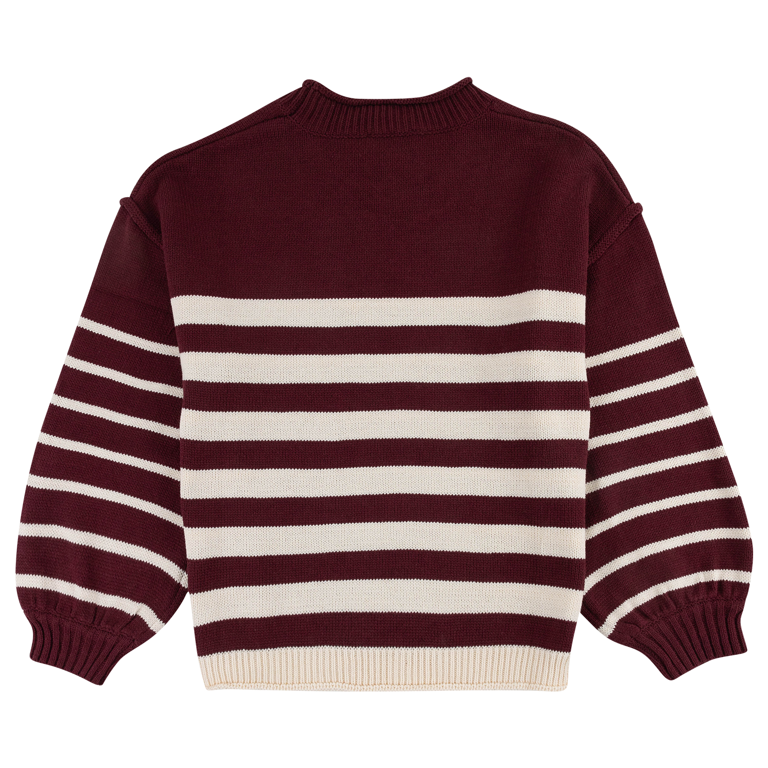 She + Sky Long Sleeve Striped Sweater Top - Maroon
