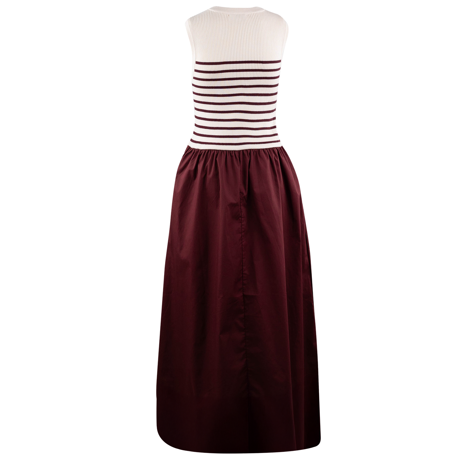 She + Sky Sleeveless Striped Knit Maxi Dress - Maroon