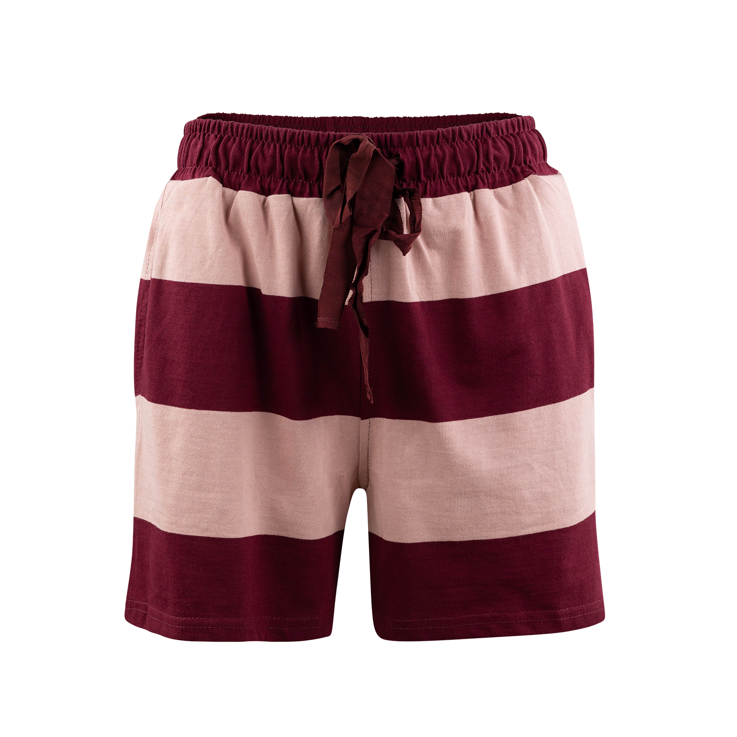 Quarter Zip Stripe Top and Short Set - Pink