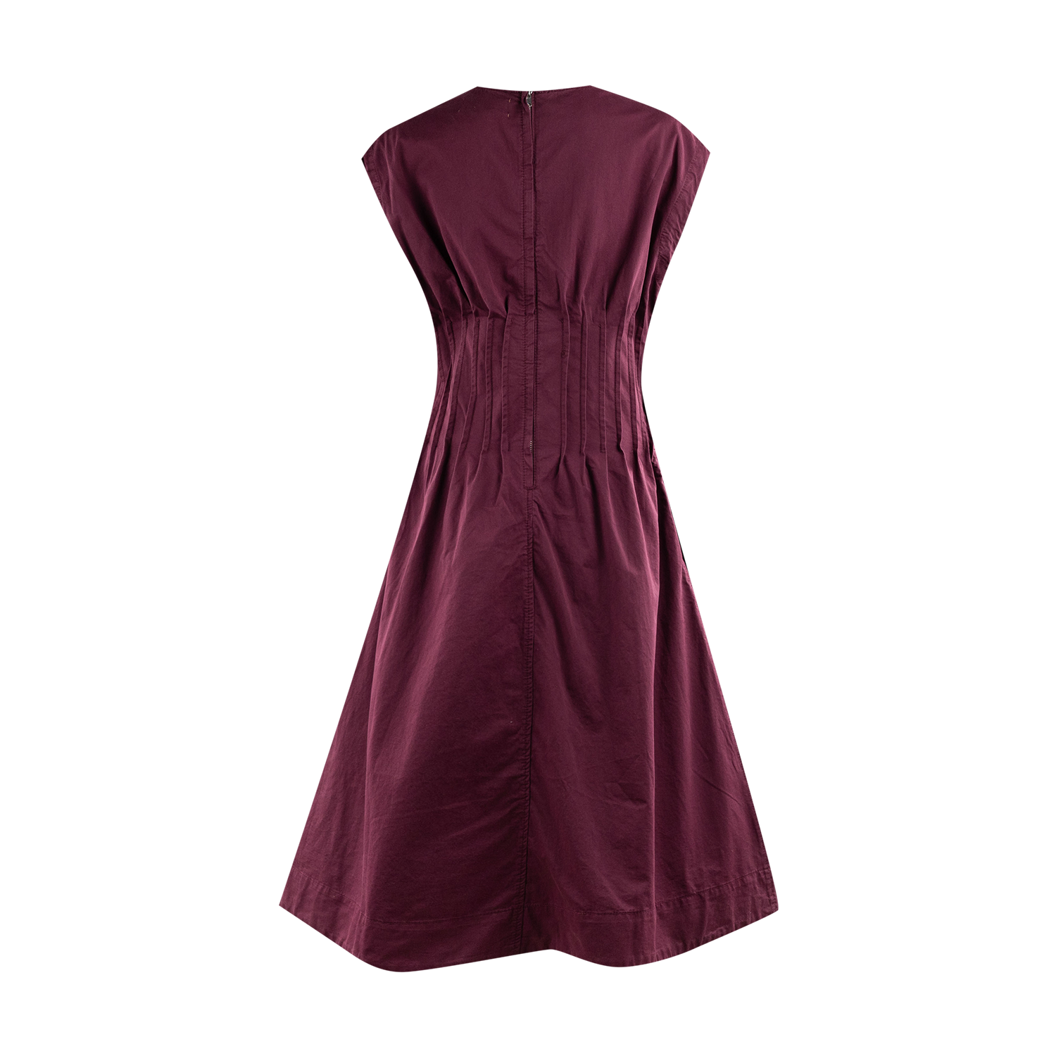 Curds & Whey Pleated Denim Dress - Maroon