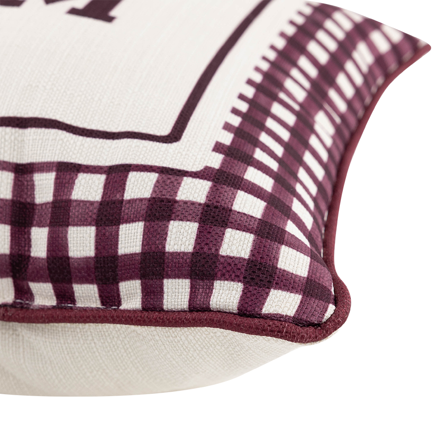 Texas A&M Little Birdie Gingham Square Pillow - Maroon