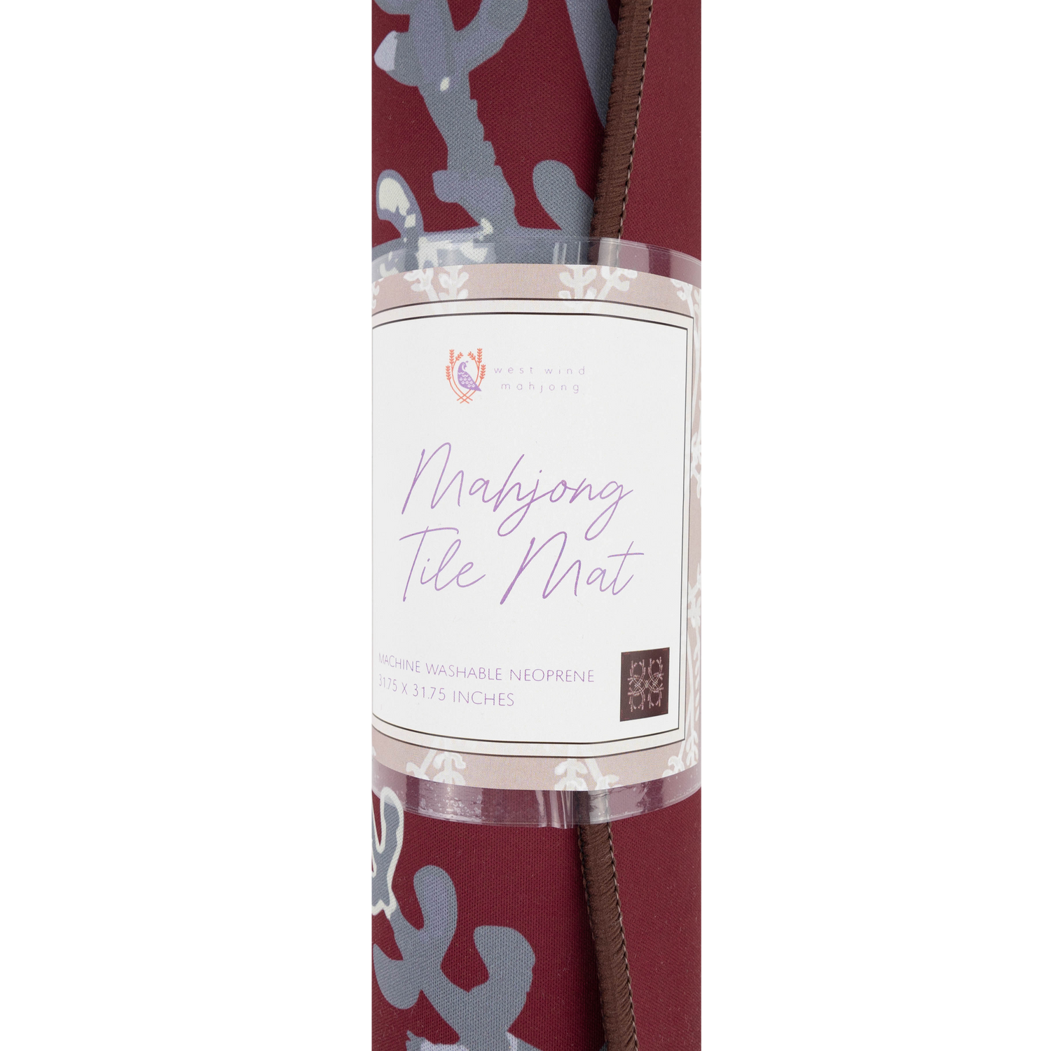West Wind Mahjong Tile Mat - Maroon