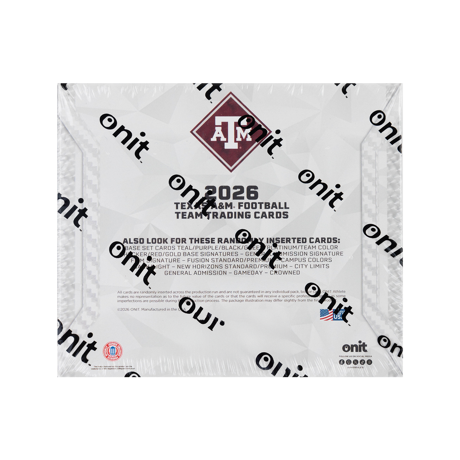 Texas A&M ONIT 2026 Football Trading Cards Platinum Box