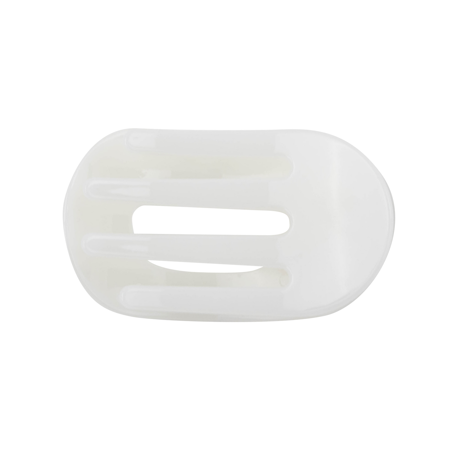 Teleties Small Flat Round Hair Clip - White