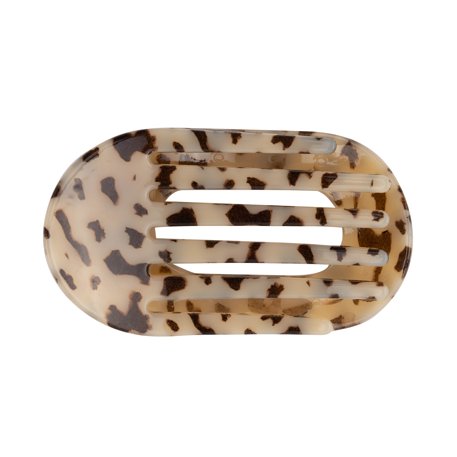 Teleties Medium Flat Round Cheetah Print Hair Clip
