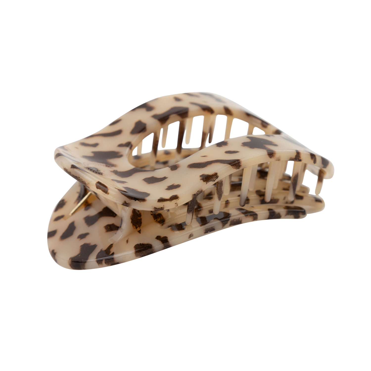 Teleties Medium Flat Round Cheetah Print Hair Clip