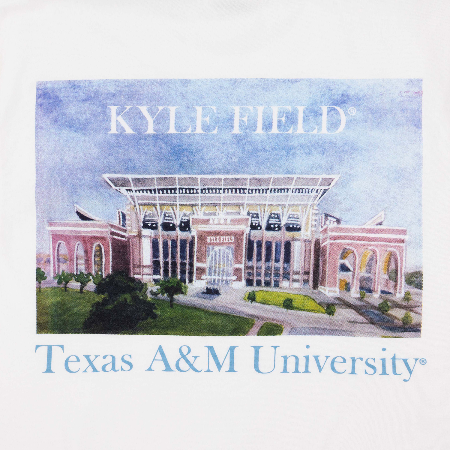 Texas A&M Comfort Colors Kyle Field Watercolor T-Shirt - White