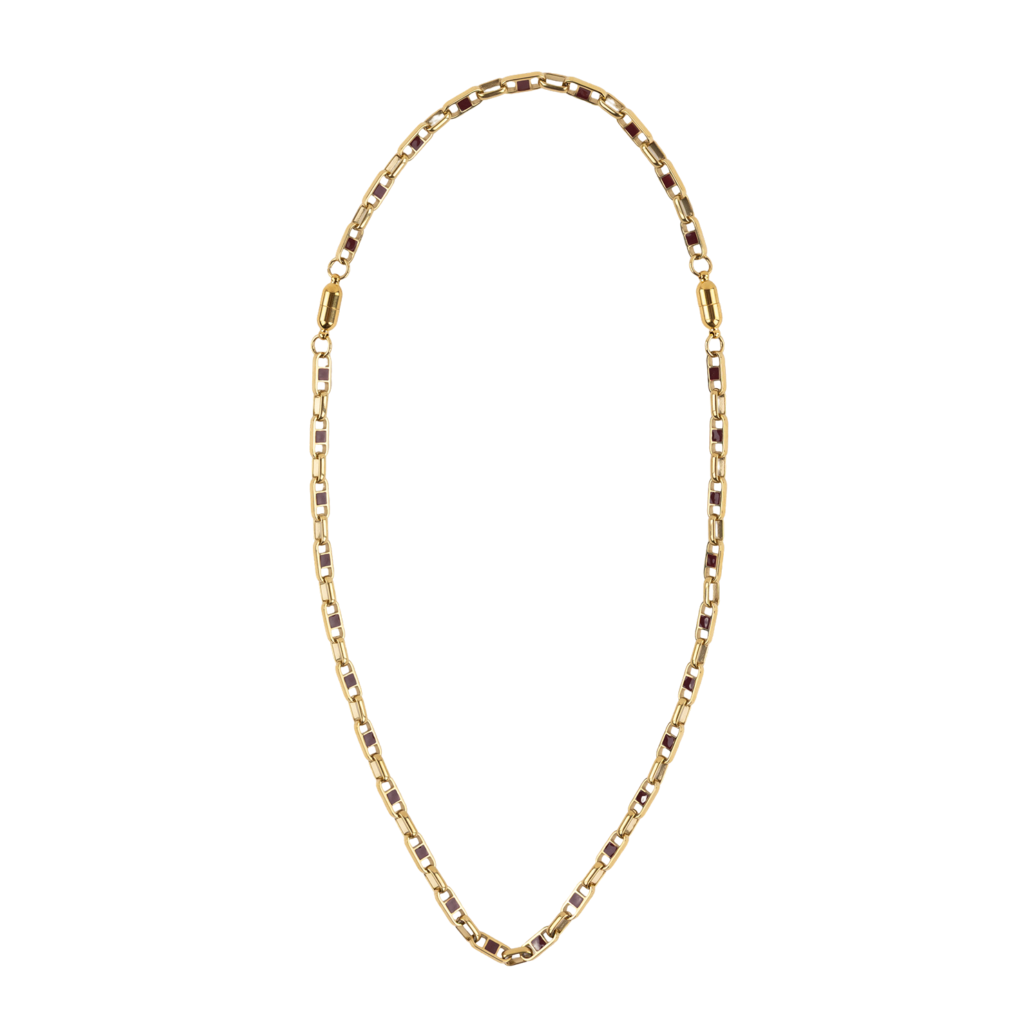 A Wink of Yellow Necklace & Bracelet Link Set - Maroon