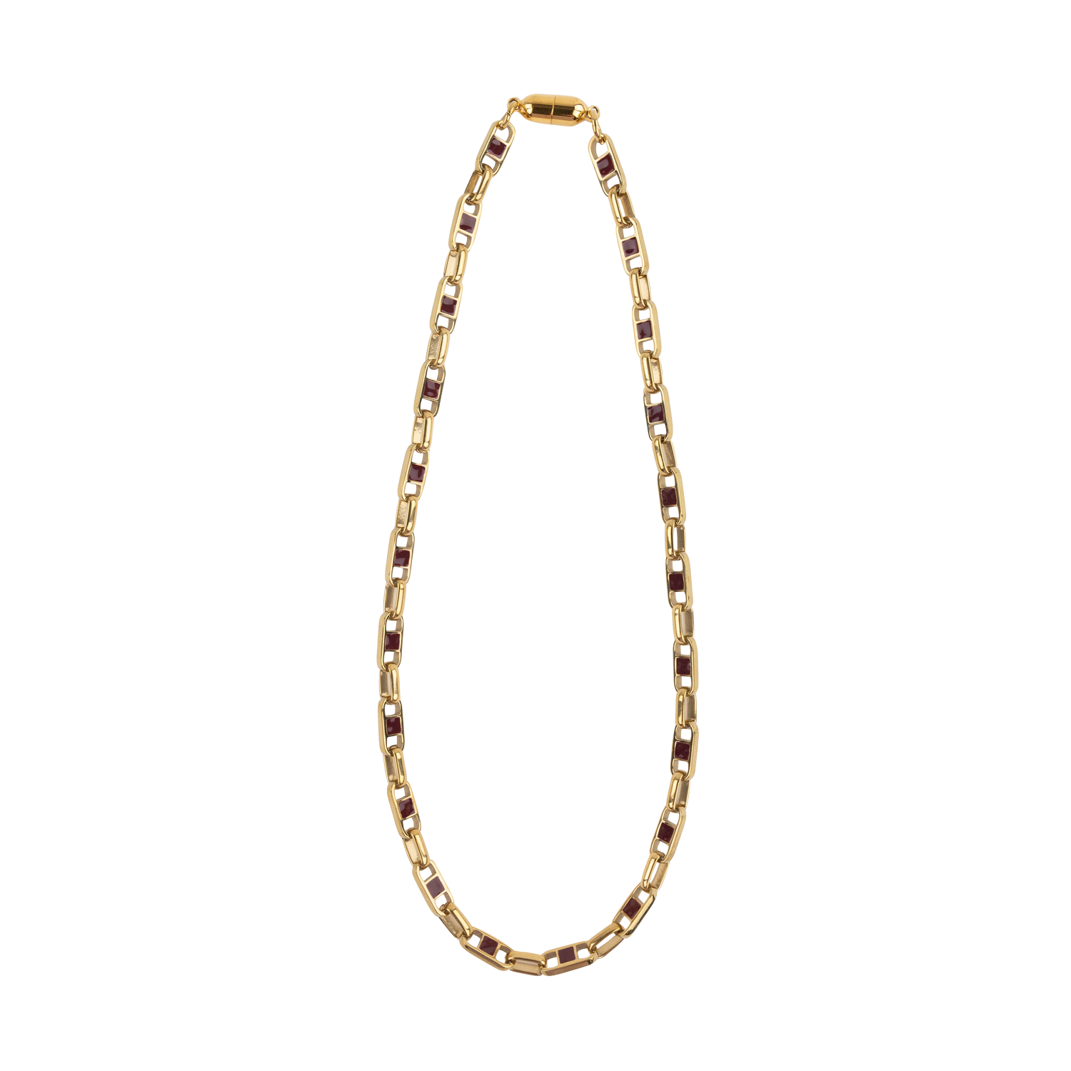 A Wink of Yellow Necklace & Bracelet Link Set - Maroon