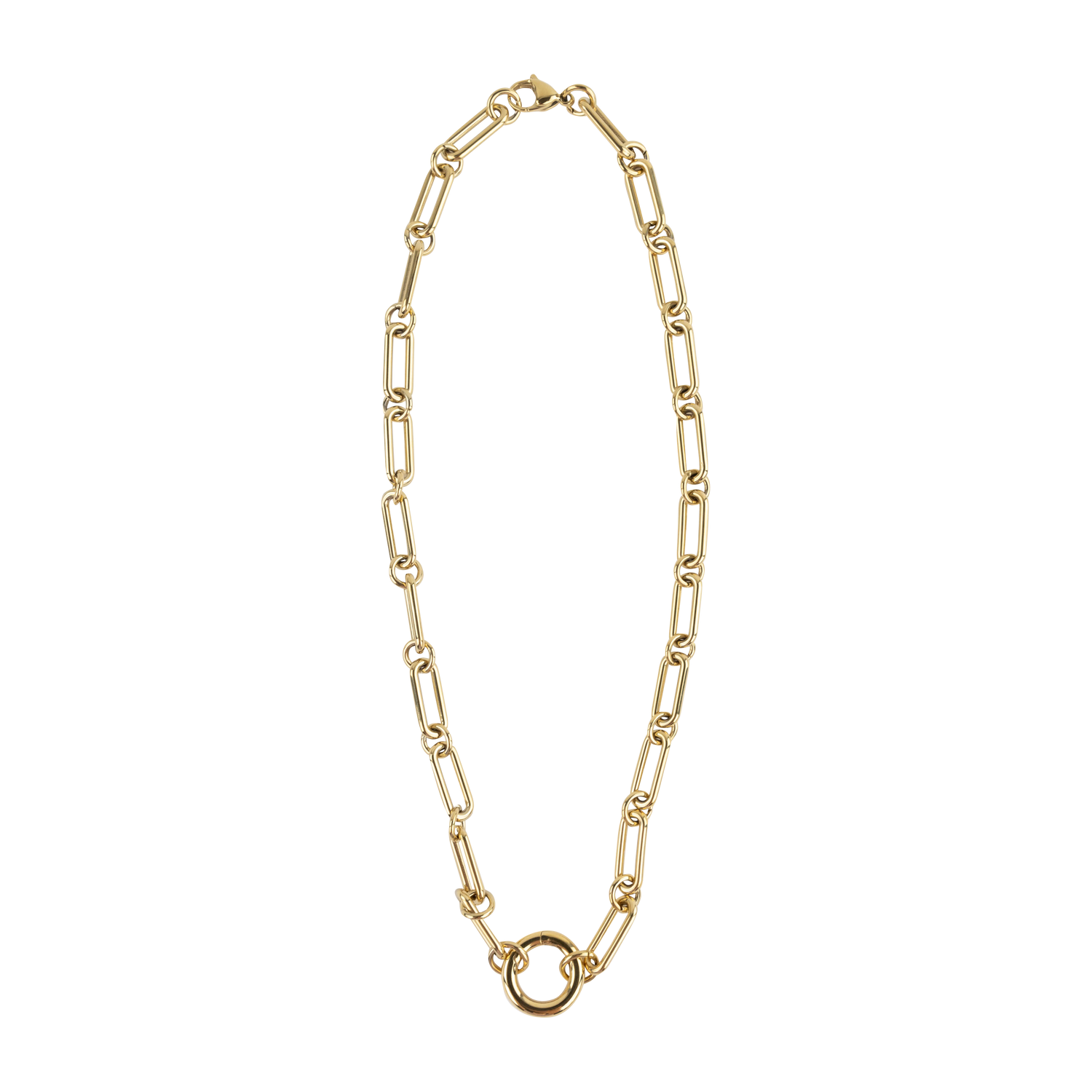 A Wink of Yellow Chunky Chain Charm Necklace - Gold