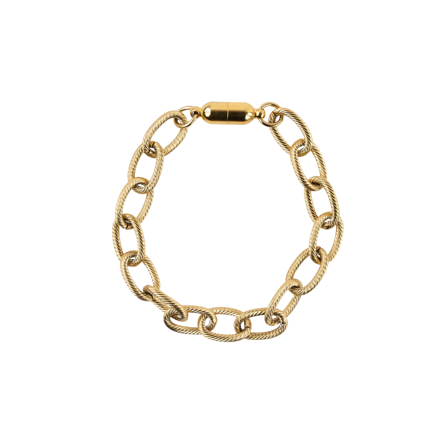 A Wink of Yellow Chain Necklace & Bracelet Magnetic Set - Gold