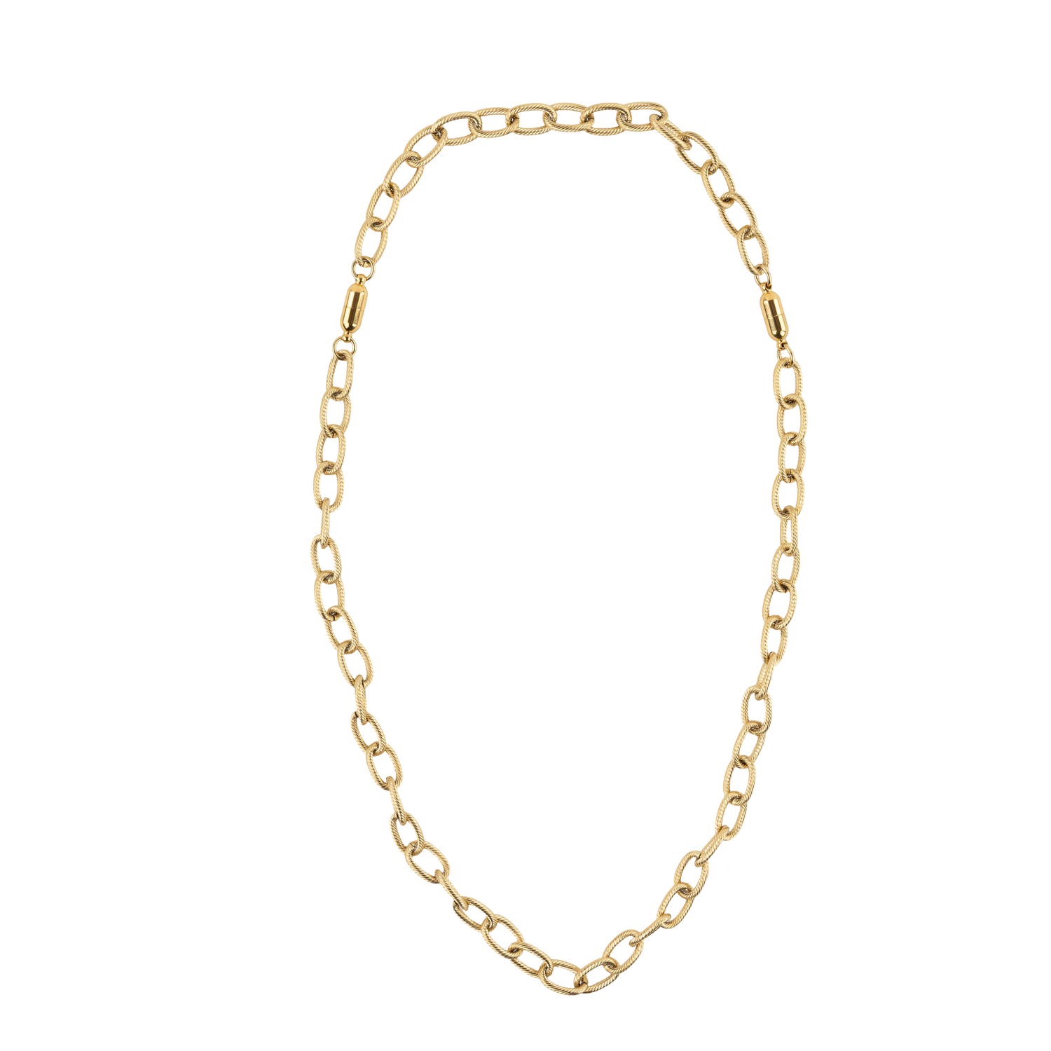 A Wink of Yellow Chain Necklace & Bracelet Magnetic Set - Gold