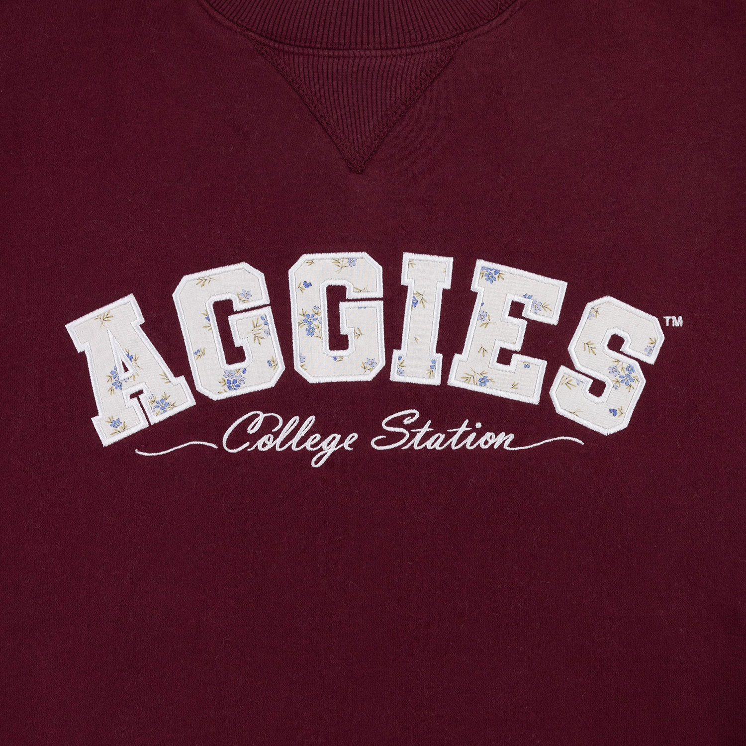 Texas A&M Collegiate Outfitters Floral Aggies Crewneck - Maroon