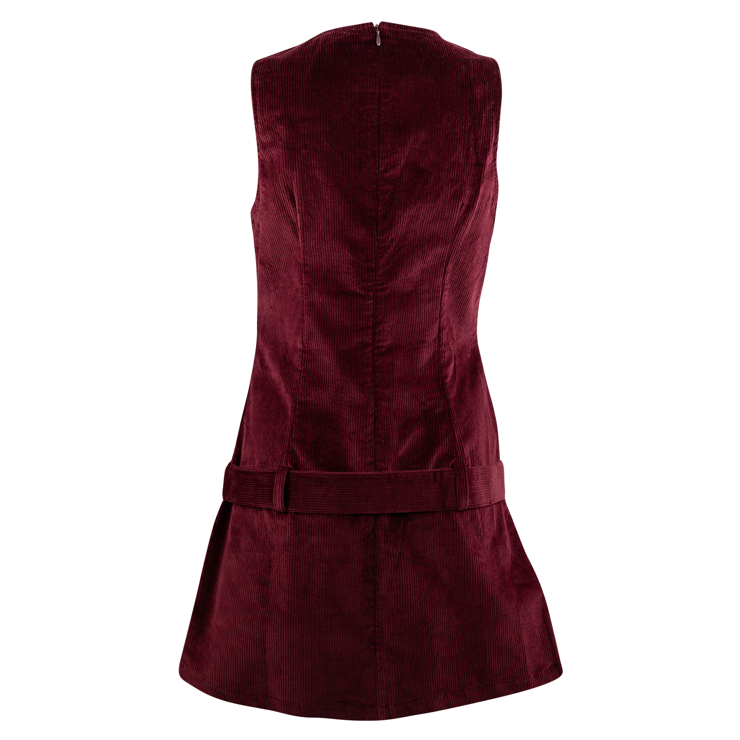 Collegiate Outfitters Italian Belted Corduroy Mini Dress - Maroon