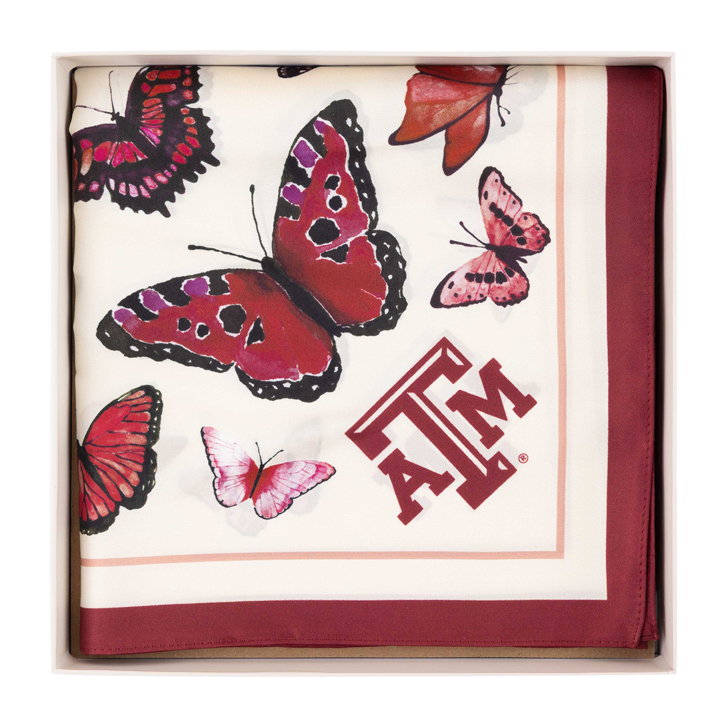 Texas A&M Butterfly Silk Scarf