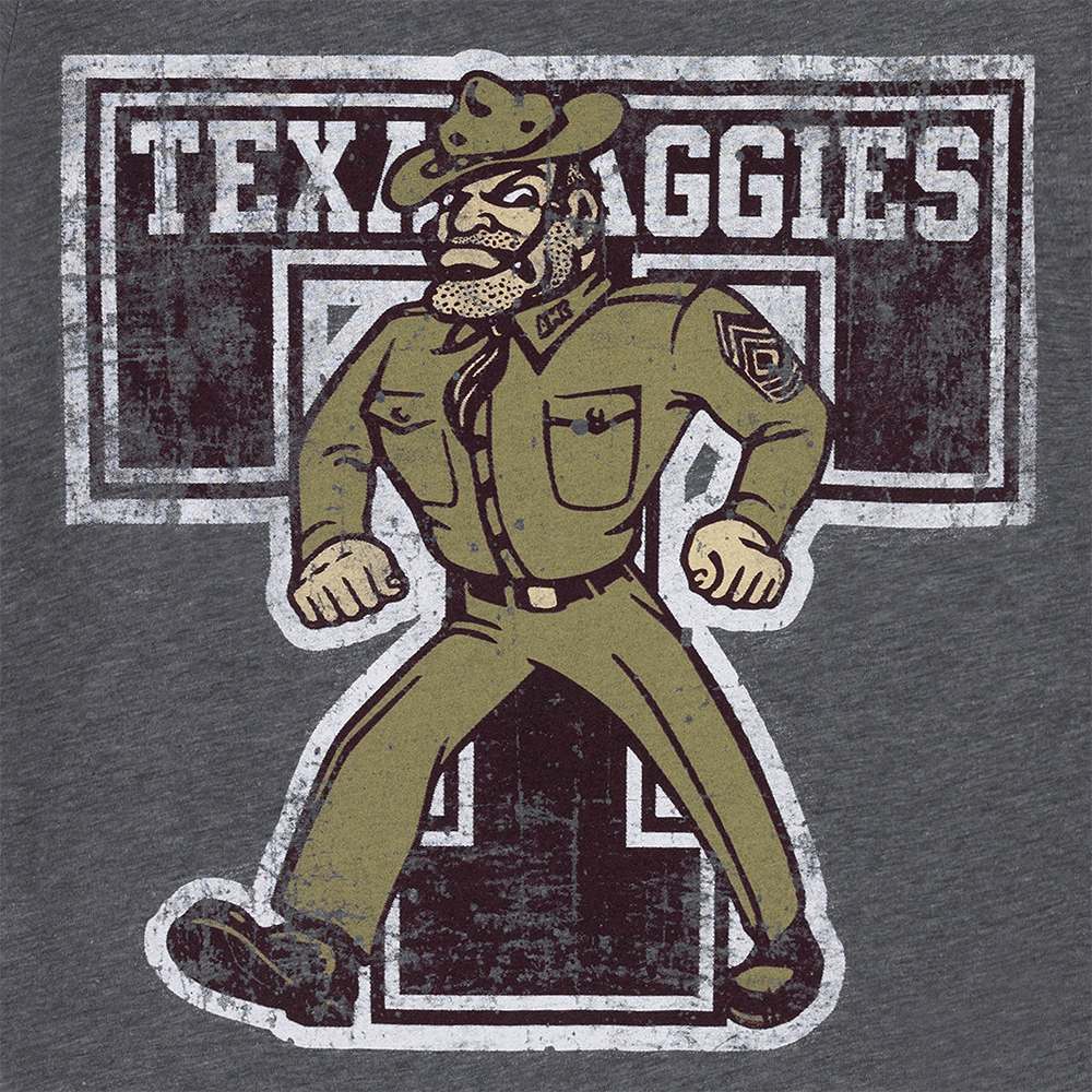 Texas Aggies Bella + Canvas Triblend Walking Sarge Tee - Gray