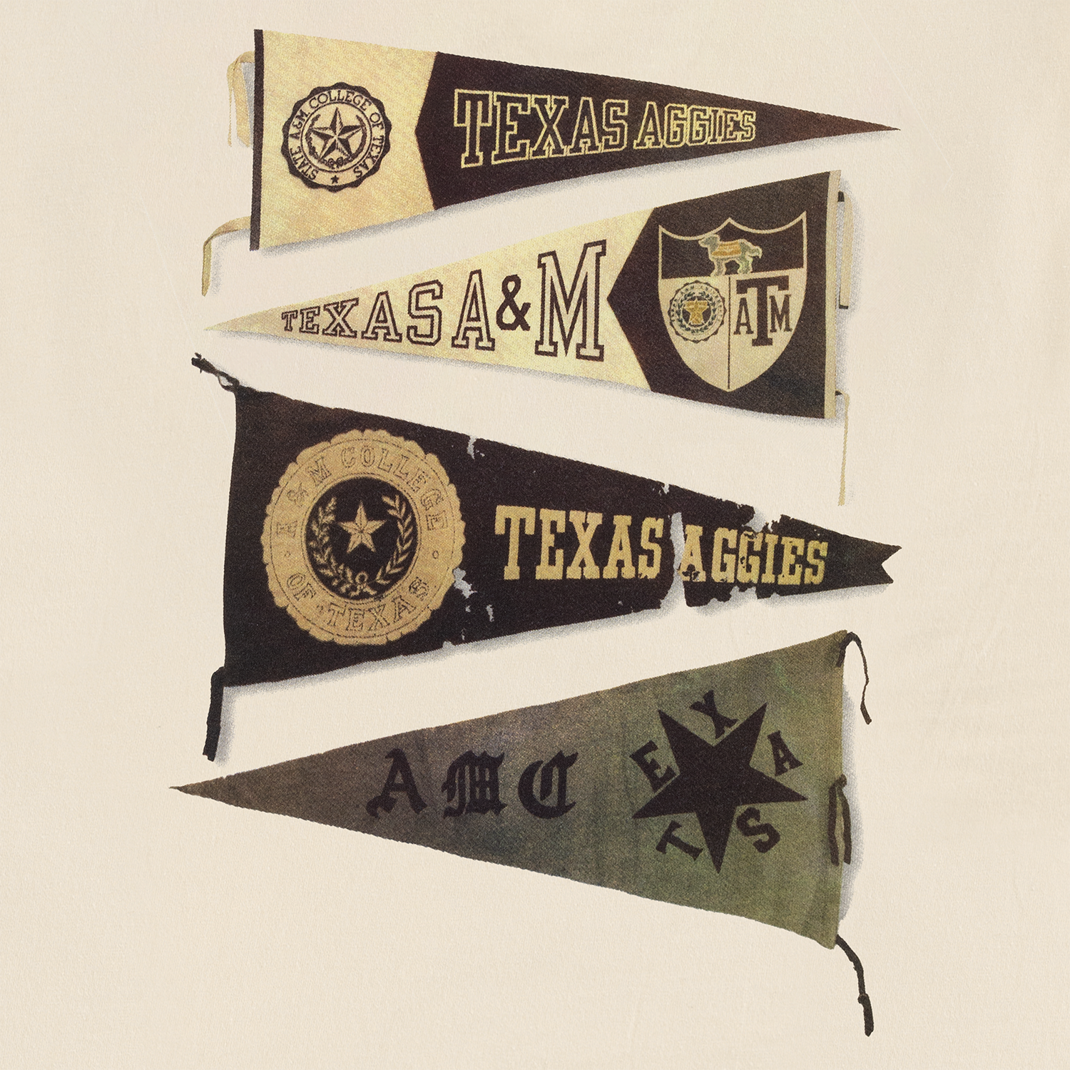 Texas A&M Comfort Colors Old School Pennant T-Shirt - Beige
