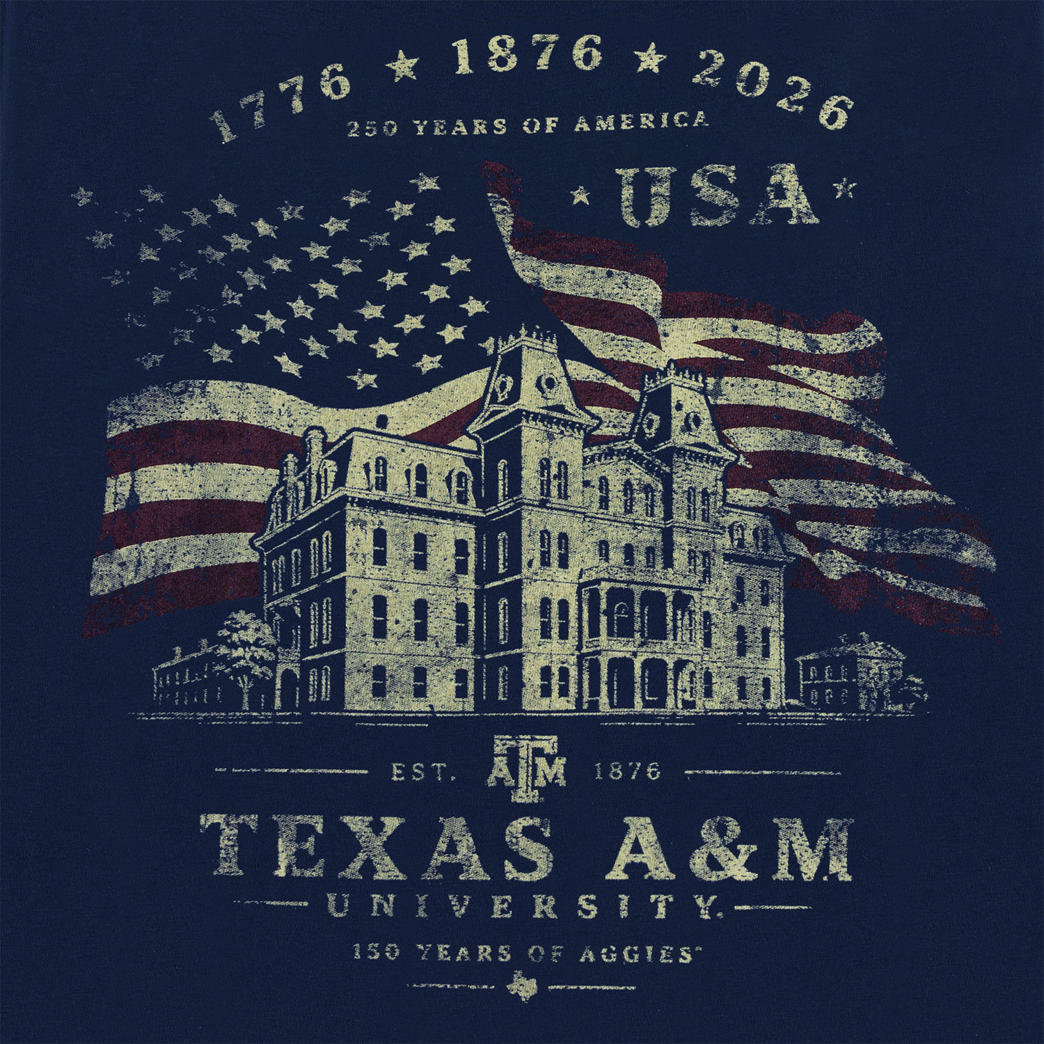 Texas A&M Comfort Colors Celebrating Anniversary T-Shirt - Navy
