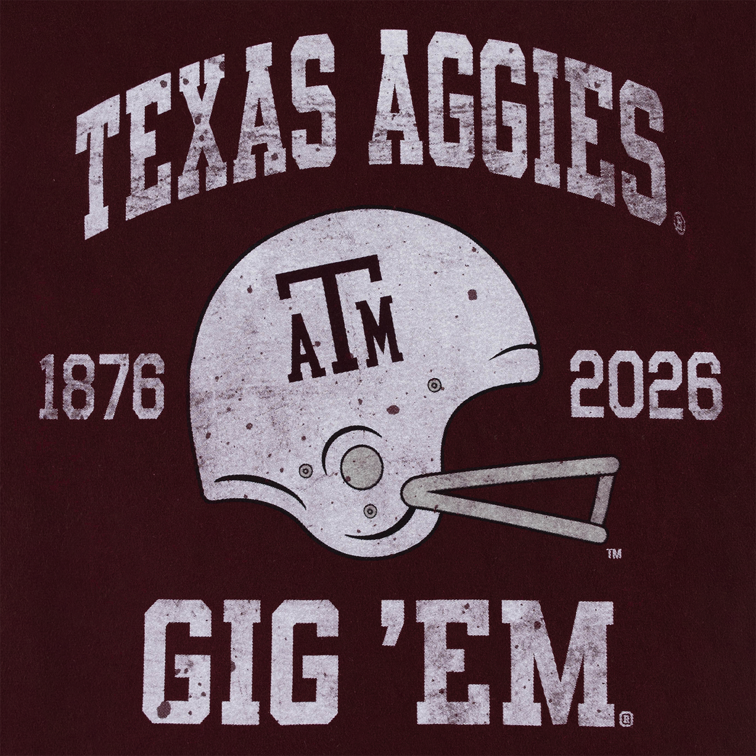 Texas A&M Comfort Wash Vintage Helmet T-Shirt - Maroon