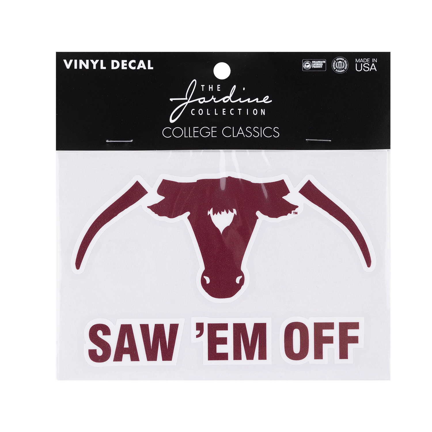 Saw Em Off Decal - Maroon